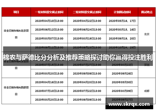 棉农与萨德比分分析及推荐策略探讨助你赢得投注胜利